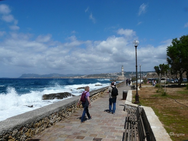 The seaside promenade in Chania Crete
