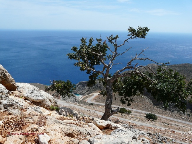 View from Agios Spiridon church to Seitan Limania beach